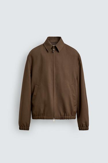 CAZADORA REGULAR FIT 100% LANA - Marrón de Zara