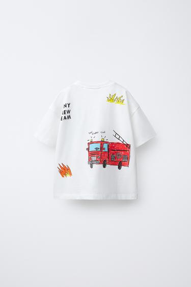 T-SHIRT IMPRIMÉ - Blanc de Zara - Image 1