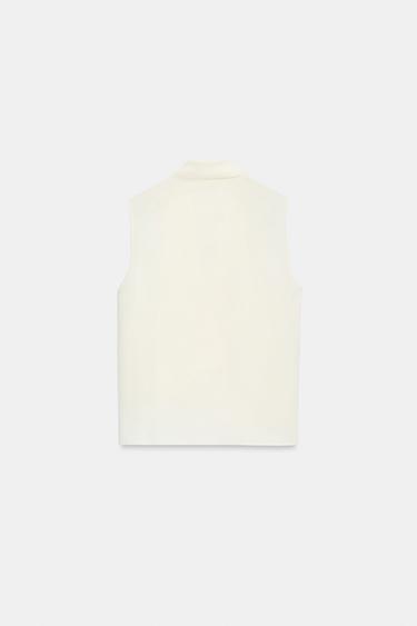 FLOWING CROSSOVER TOP - Oyster-white by Zara - Image 7