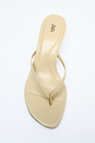 KITTEN-HEEL SANDALS - Vanilla Yellow by Zara