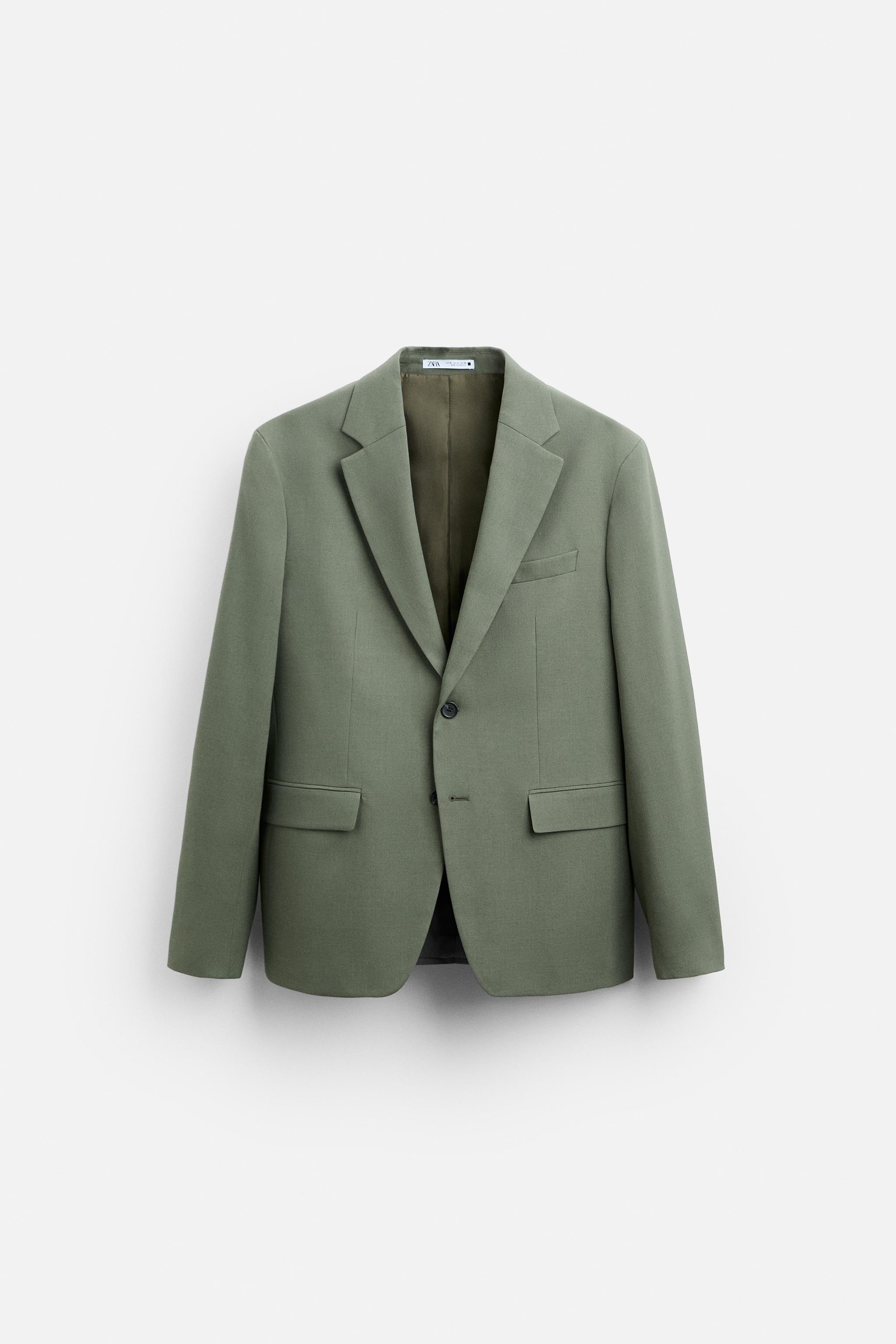 Blazer zara vert sale