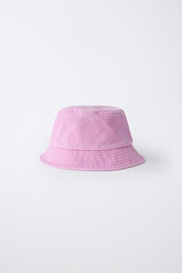 CONTRAST STITCH BUCKET HAT - Pink by Zara
