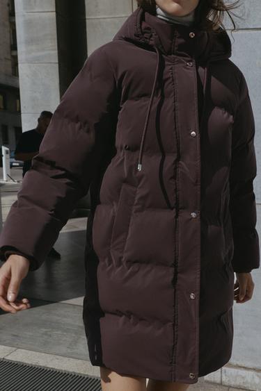 ANORAK SEMI-LONG TISSU ENDUIT WINDPROOF - Marron de Zara - Image 1