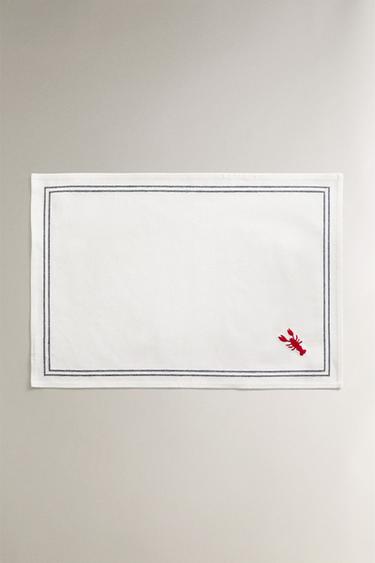 PLACEMAT WITH LOBSTER EMBROIDERY - Blue by Zara