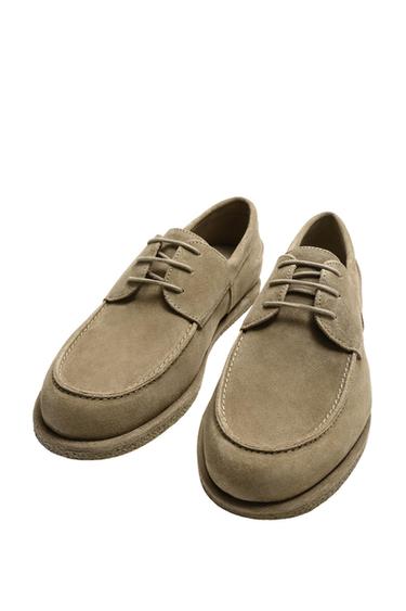 CASUAL LEATHER DECK SHOES - Beige by Zara