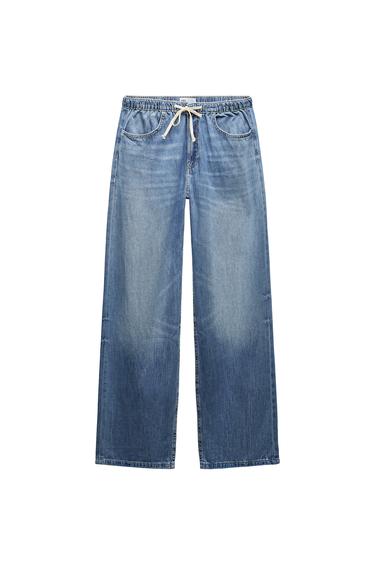 TRF RELAXED FIT MID-RISE PYJAMA-STYLE JEANS