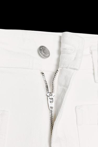 Zara ZW COLLECTION HIGH WAIST WIDE LEG JEANS - Oyster-white