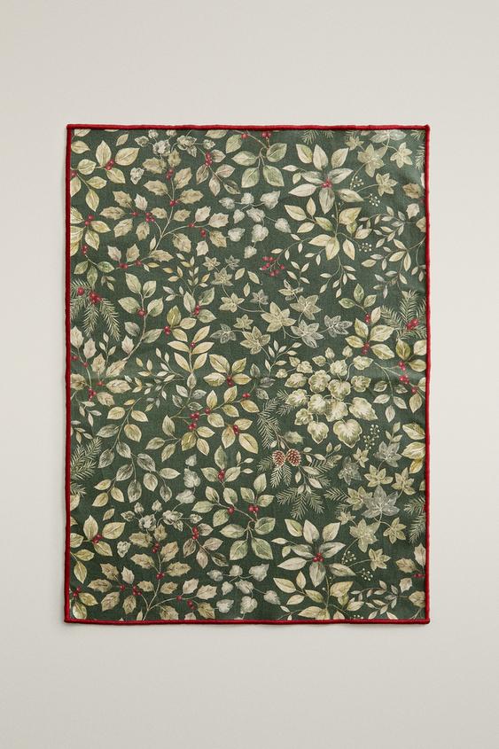 SET DE TABLE RÉSINE FEUILLES DE NOËL - Vert de Zara - Image 0