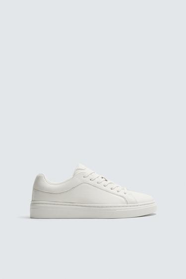 TENIS PIEL - Blanco de Zara