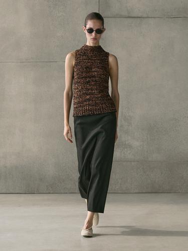 Zara Flecked knit halter top - Brown - Image 0