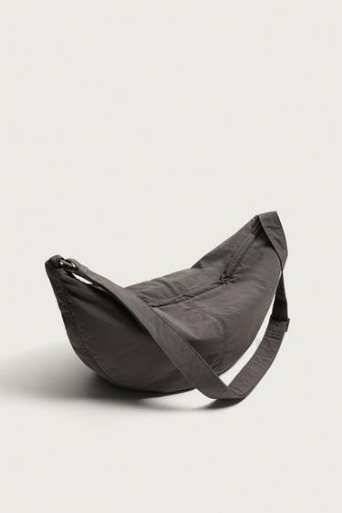 NYLON SHOULDER BAG - Taupe Grey by Zara