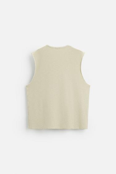 T-SHIRT EN MAILLE À IMPRIMÉ EN RELIEF - Vert d'eau de Zara - Image 6