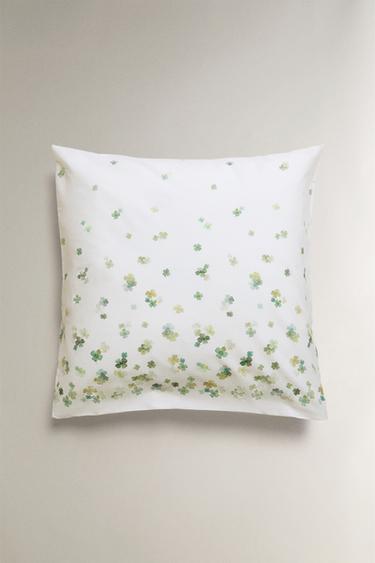 TAIE D’OREILLER PERCALE TRÈFLES - Blanc cassé de Zara - Image 1