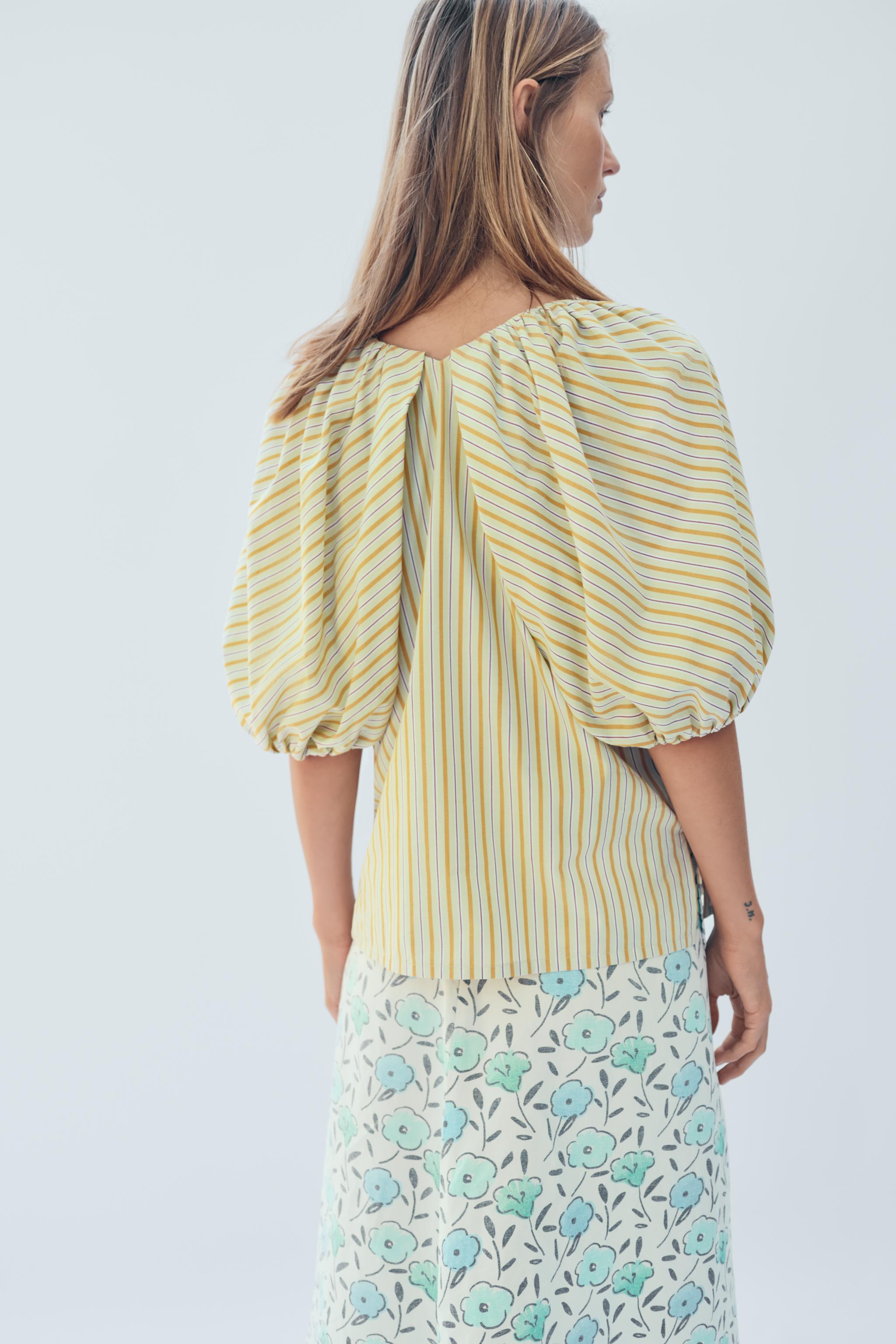 LIMITED EDITION STRIPED PUFF SLEEVE BLOUSE