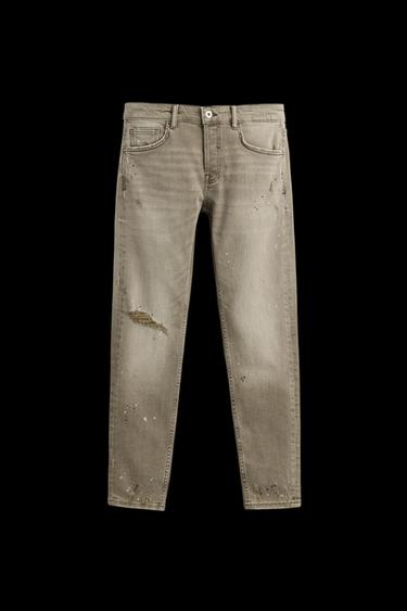 Zara RIPPED SKINNY FIT JEANS - Brown - Image 0