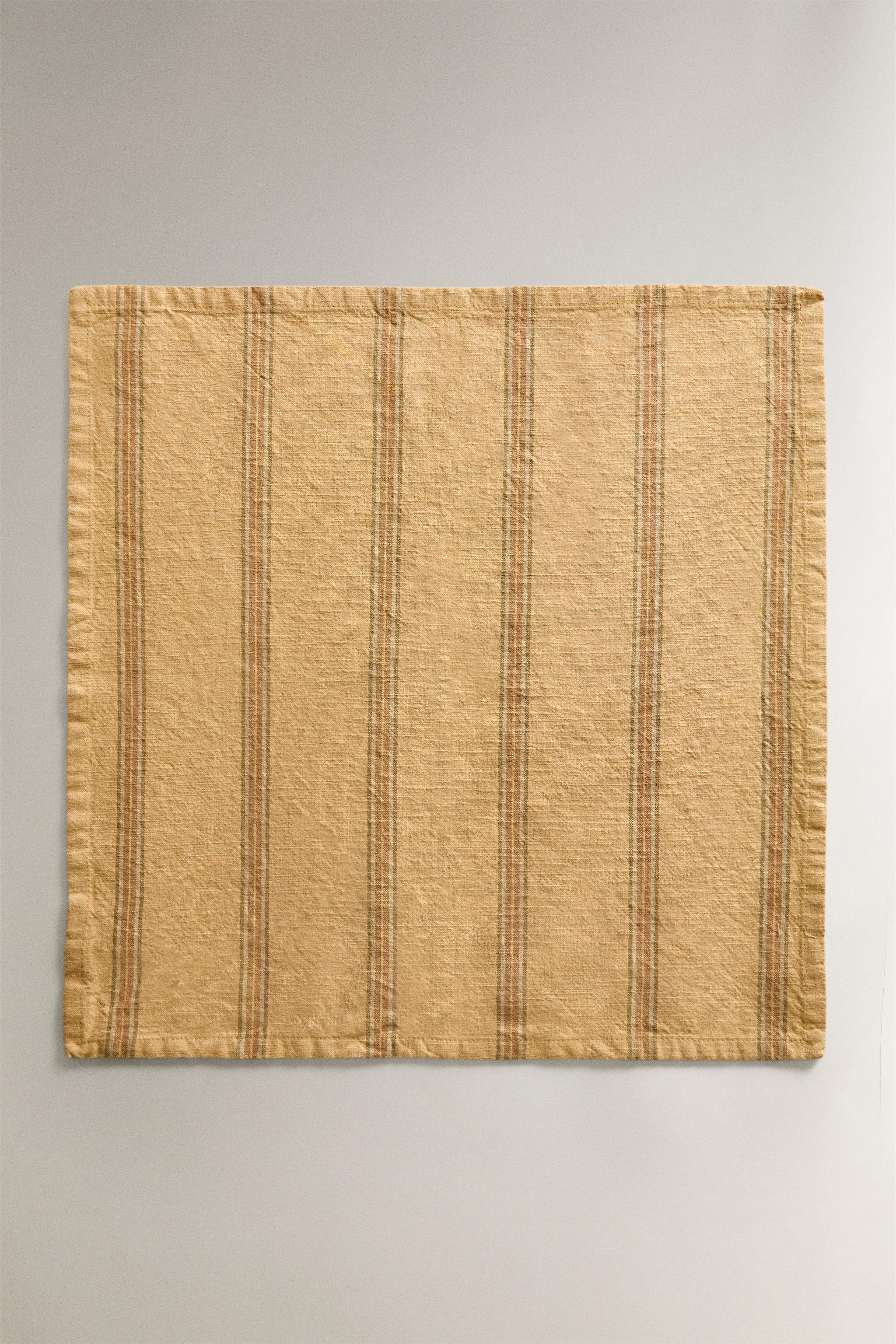 LOT SERVIETTES DE TABLE RAYURES FIL TEINTÉ (LOT DE 2)