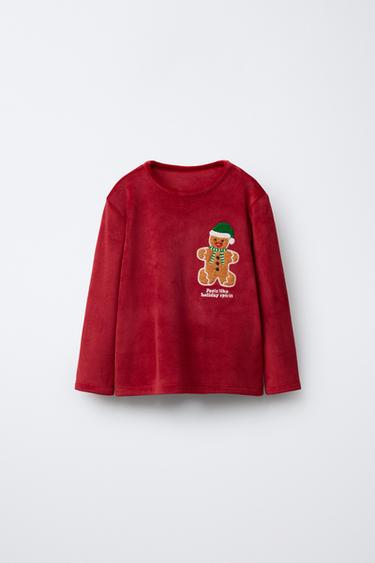2-6 YEARS/ VELOUR COOKIE PATCH PYJAMAS - Red by Zara - Image 1