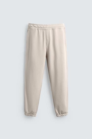 CALÇAS JOGGER RELAXED FIT - Bege-claro da Zara