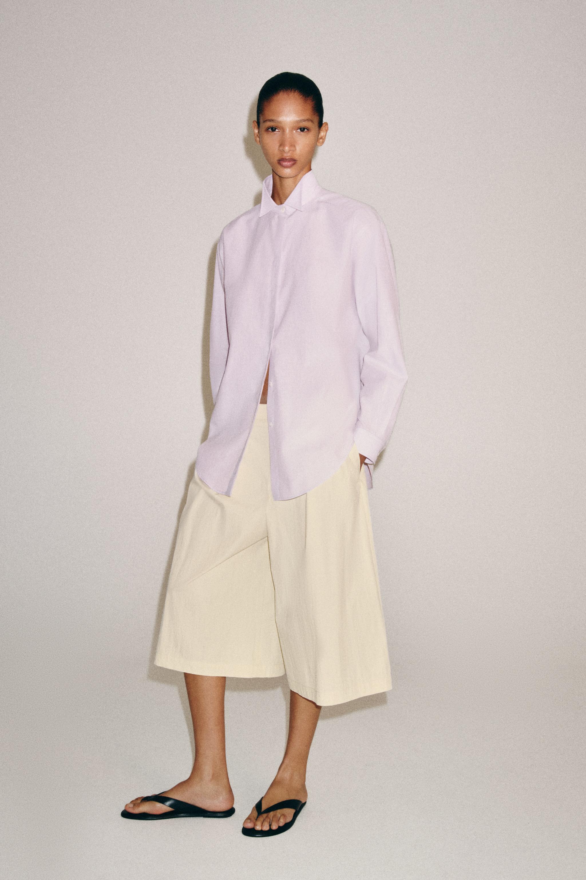 ZW COLLECTION STRIPED SHIRT — Mauve