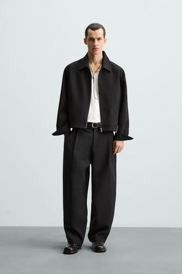 Zara CROPPED JACKET - Black - Image 0