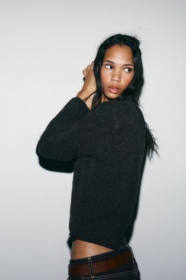 سترة محاكة ذات ملمس ناعم - مارينجو فيجوريه الخاص بـ Zara