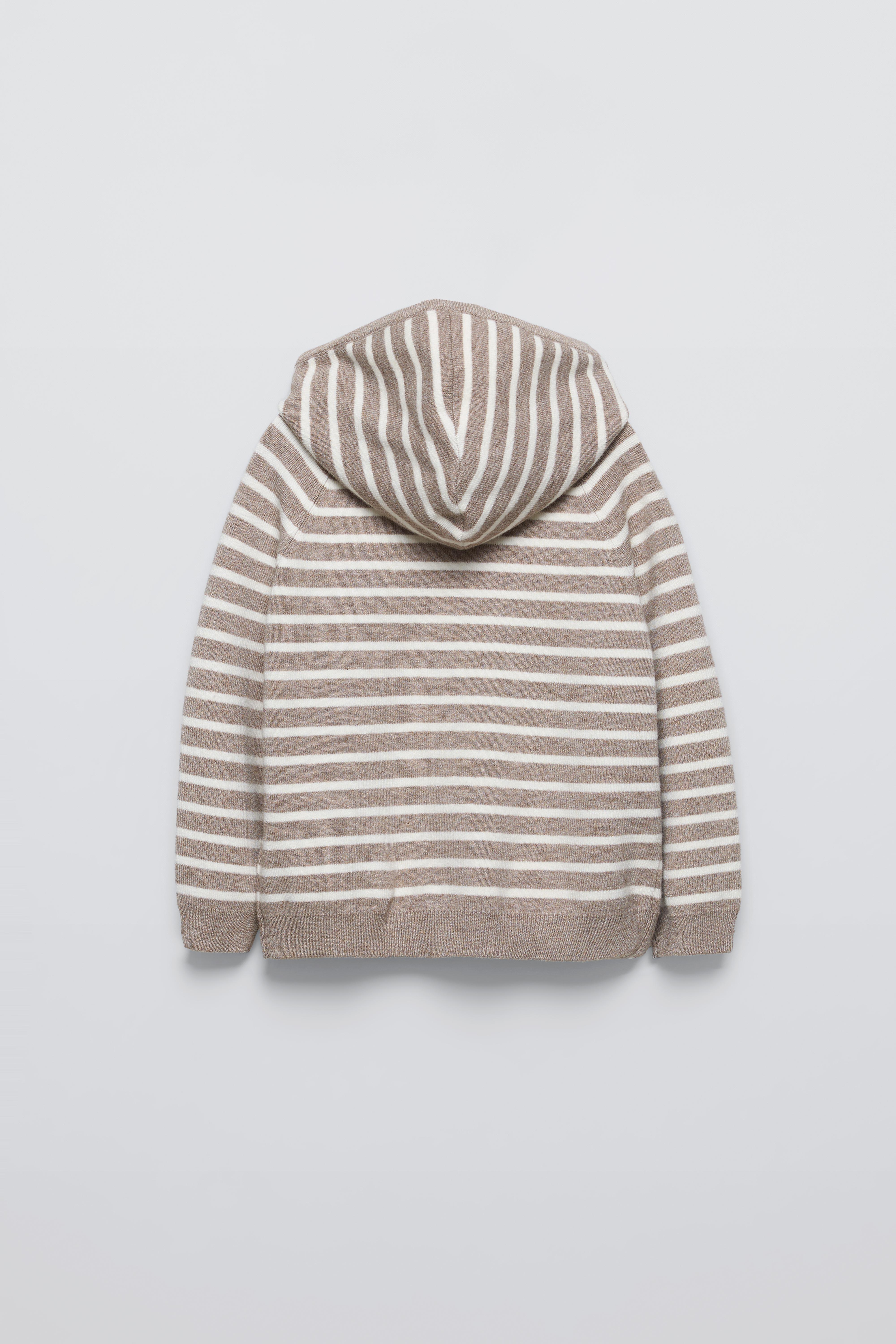 ELAN Striped shops Knit Hooded Sweater