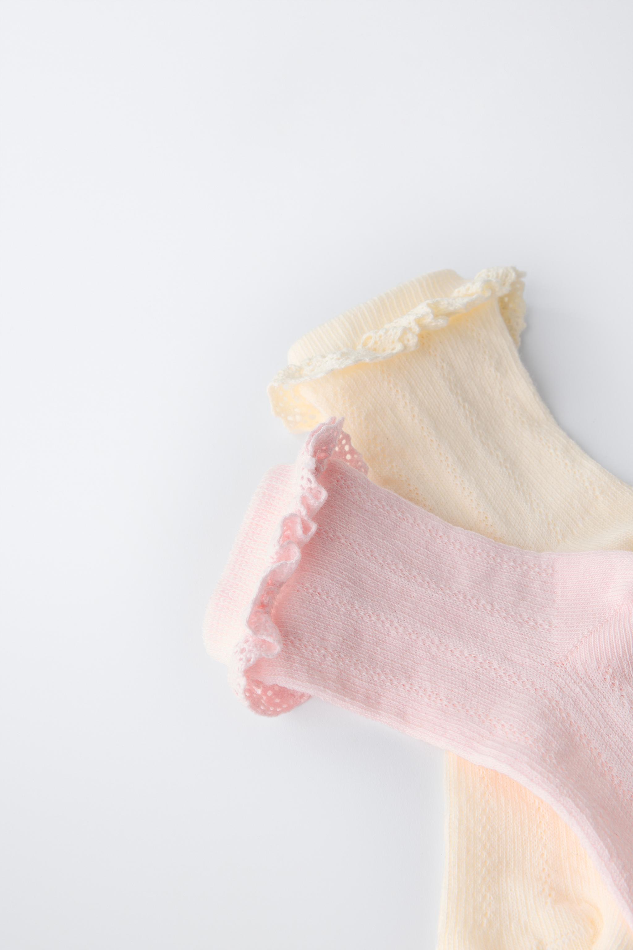 TWO-PACK OF LACE-TRIMMED ANKLE SOCKS