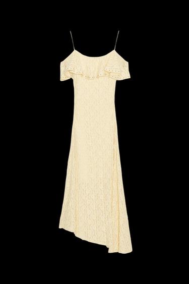 SPITZENKLEID MIT NIETEN - Gelb von Zara