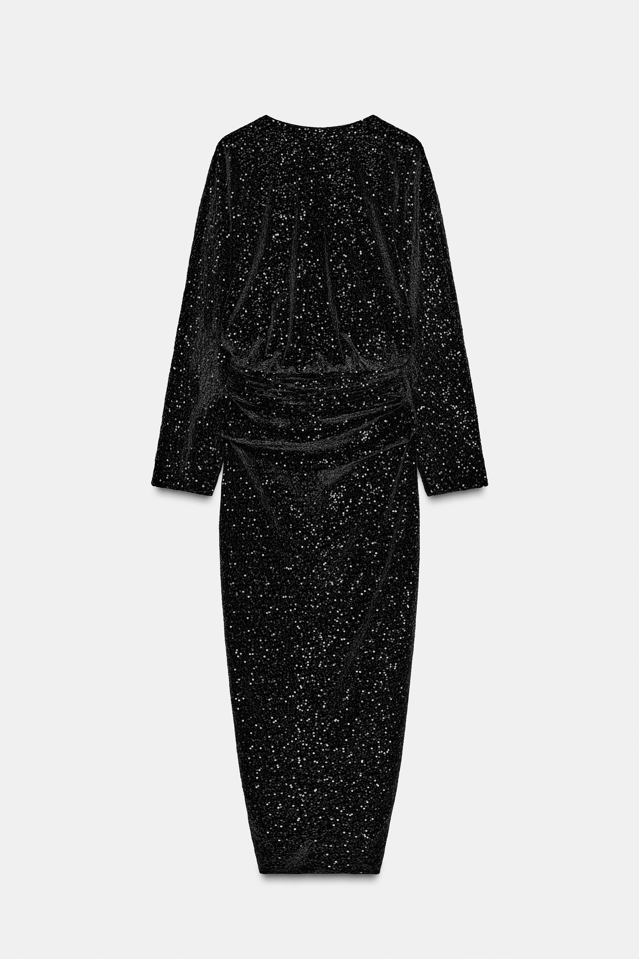 ZW COLLECTION SEQUIN SHOULDER PAD DRESS