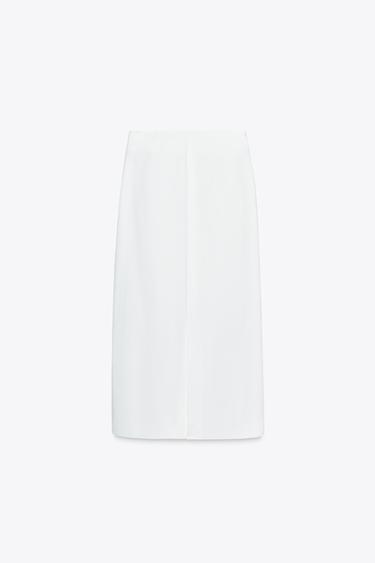 JUPE MIDI ASYMÉTRIQUE ZW COLLECTION - Blanc cassé de Zara - Image 5