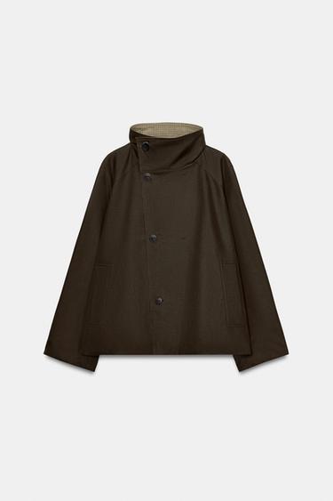 REVERSIBLE CHECK JACKET ZW COLLECTION - Light beige by Zara - Image 9