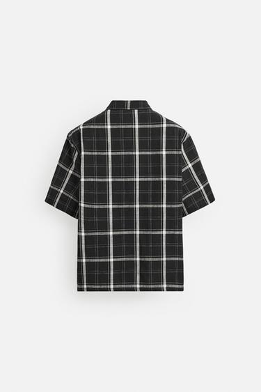CHEMISE RELAXED FIT À CARREAUX - Noir / Blanc de Zara - Image 7