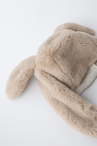 3-6 ANS / BONNET EFFET FOURRURE LAPIN - Sable de Zara - Image 2