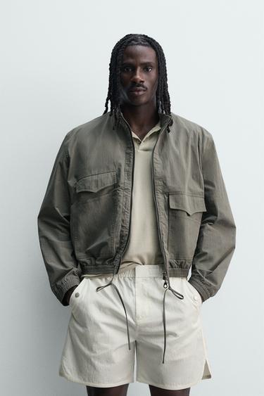 CROPPED-FUNKTIONSJACKE - Taupegrau von Zara