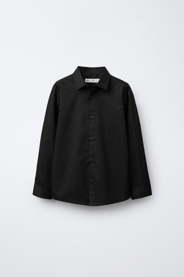 PLAIN STRETCH SHIRT - Black by Zara