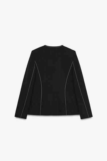 TRIM DETAIL BLAZER - Black de Zara - Image 6
