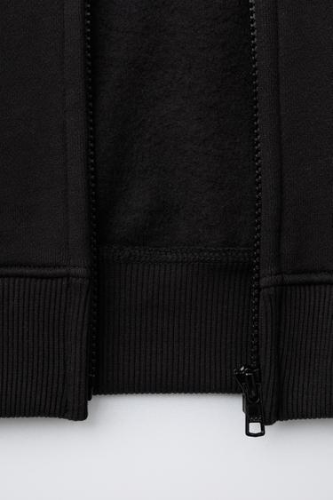 LABELLED ZIP-UP TRACK JACKET - Black by Zara - Image 3