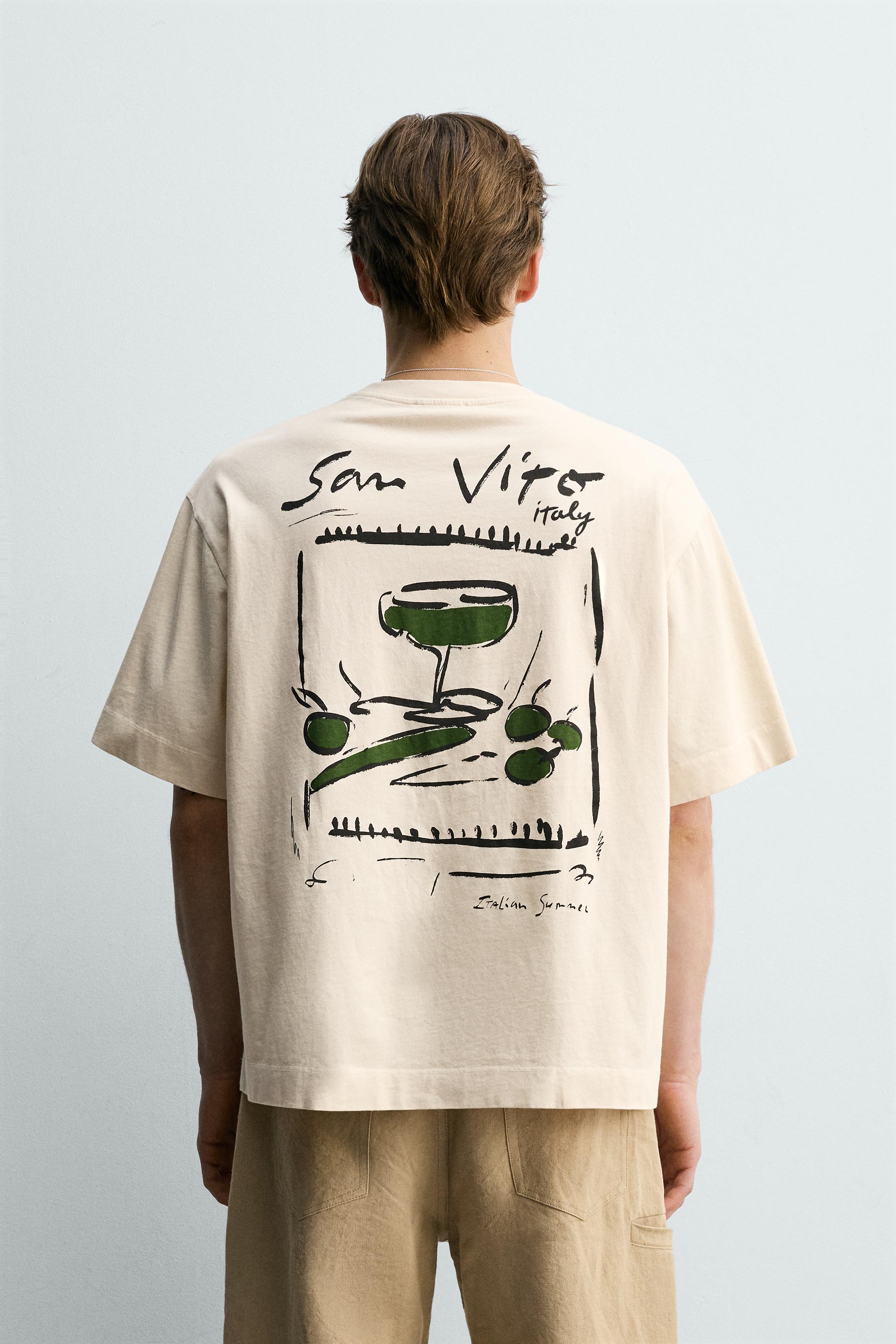 テキストプリントTシャツ - エクリュ/ベージュ | ZARA Japan / 日本