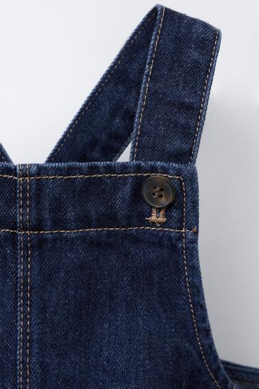 ROBE-SALOPETTE EN JEAN AVEC FLEURS BRODÉES - Bleu de Zara - Image 2