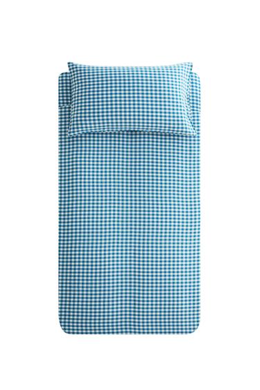 KIDS' CHECK MUSLIN DUVET COVER - Bluish by Zara