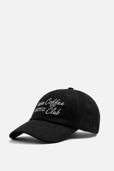 BONÉ COM BORDADO EM CONTRASTE - Preto da Zara - Imagem 0