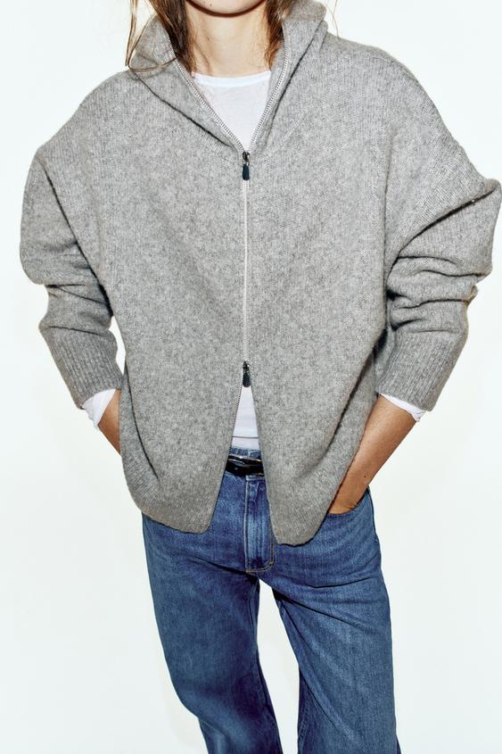 SWEAT AVEC LAINE ET CAPUCHE - Gris de Zara - Image 2