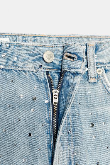 TRF BAGGY JEANS WITH RHINESTONE JEWELS - Navy blue by Zara - Image 6