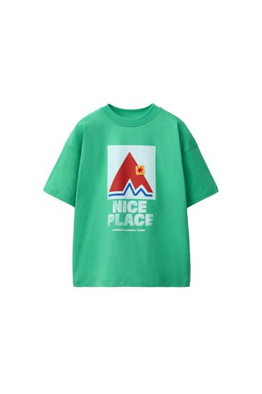 CAMISETA ESTAMPADA - Verde de Zara