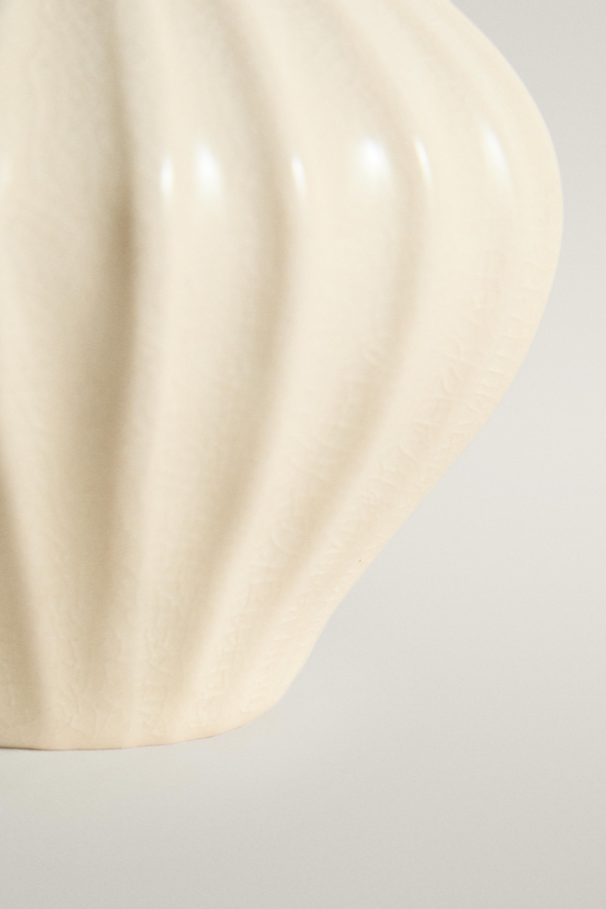 SMALL STRIPED GLAZED CERAMIC VASE
