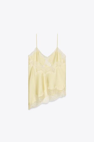 ZW COLLECTION LACE CAMISOLE TOP - Yellow by Zara - Image 7