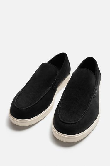 CASUAL LEATHER LOAFERS - Black by Zara - Image 1