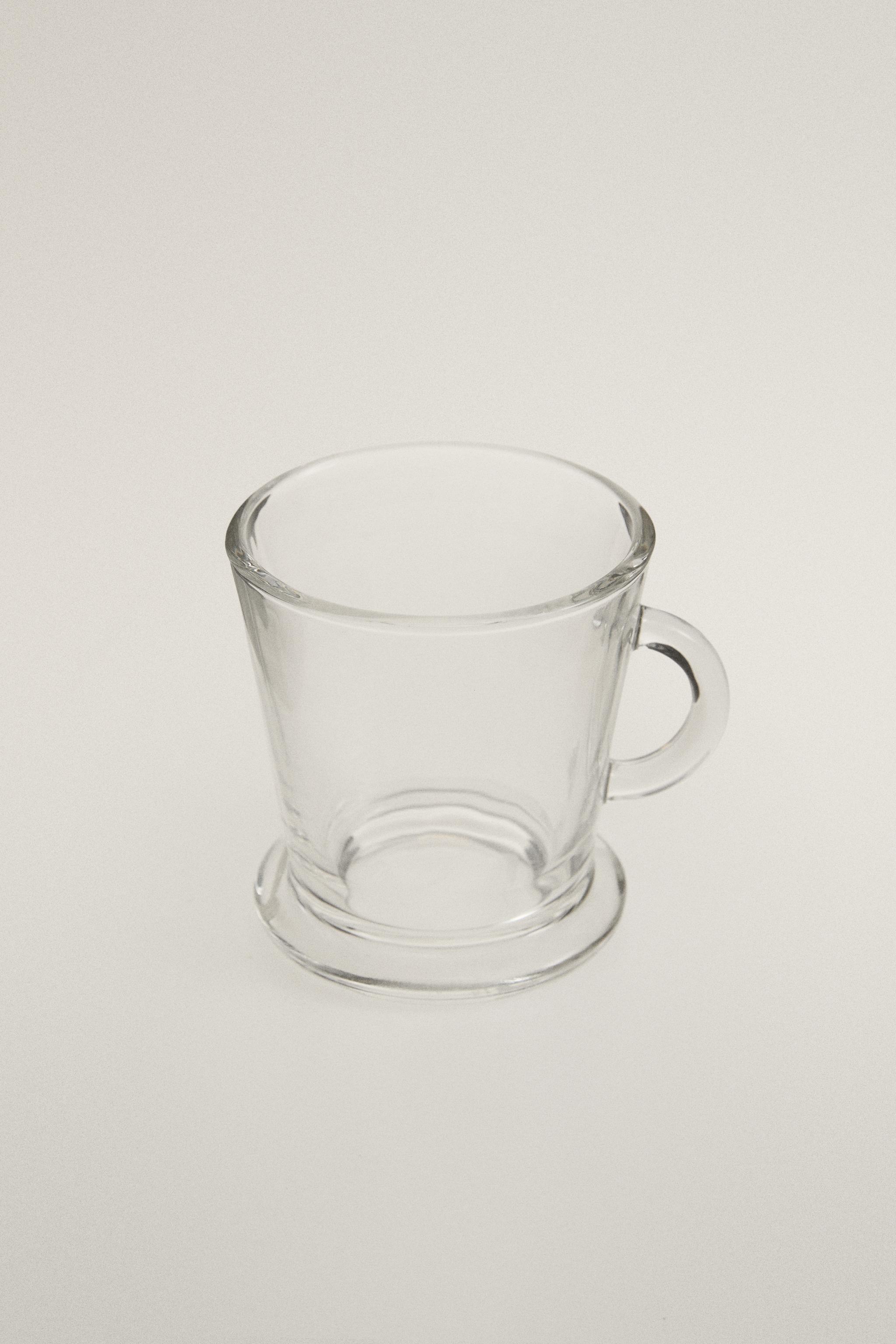 TRANSPARENT GLASS CAPPUCCINO CUP — Transparent