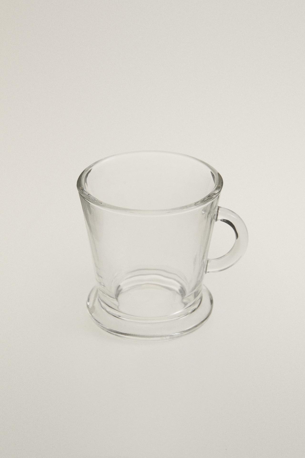 TRANSPARENT GLASS CAPPUCCINO CUP — Transparent