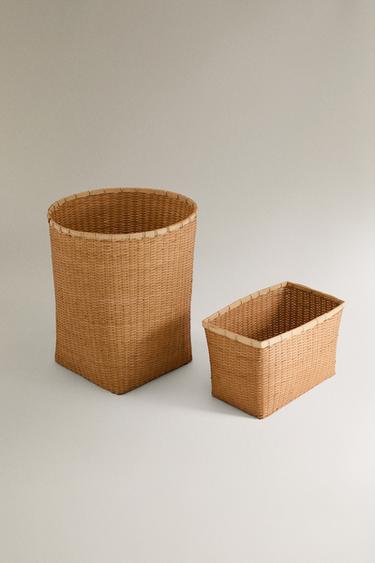 CORBEILLE BAMBOU TRESSÉ - Beige clair de Zara - Image 1